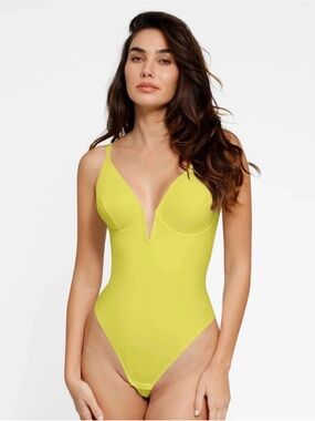 Popilush Shapewear Bodysuit Women Tummy Control Deep V Corset Top Thong NWT 3XL